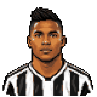 Pixel art portrait of Alex Sandro