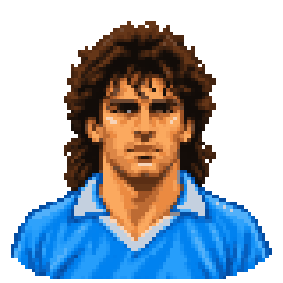 Pixel art portrait of Andrea Carnevale