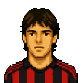 Pixel art portrait of KAKA' Ricardo Izecs.
