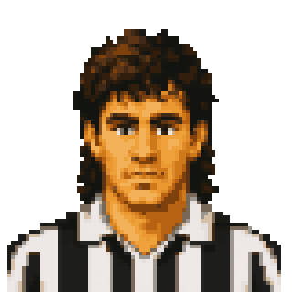 Pixel art portrait of Michele Padovano